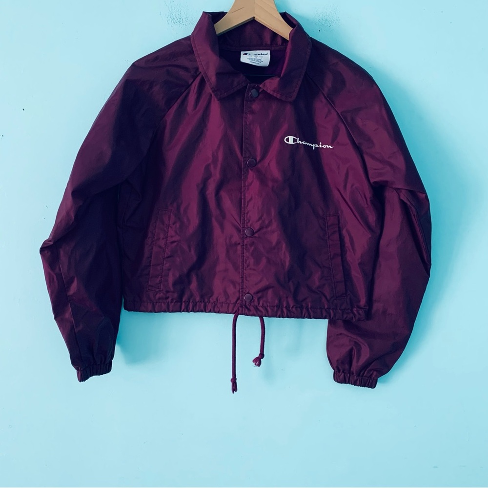 Champion Cropped Coach Throwback Windbreaker Jack… - image 8